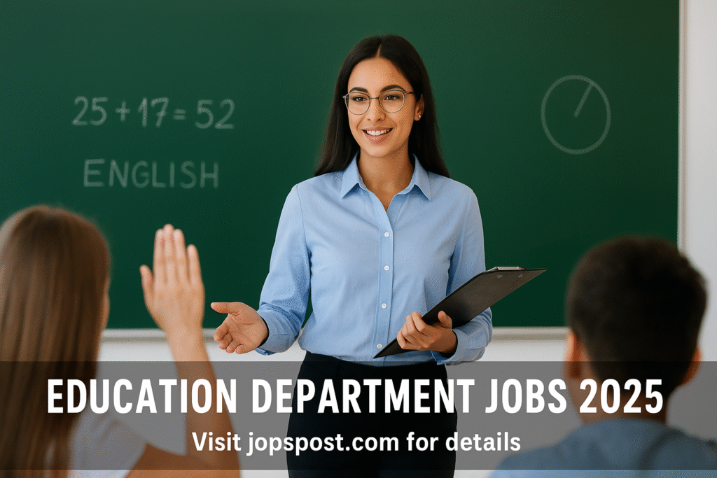 Education Department Jobs 2025 – Register Now for Latest Teaching Vacancies